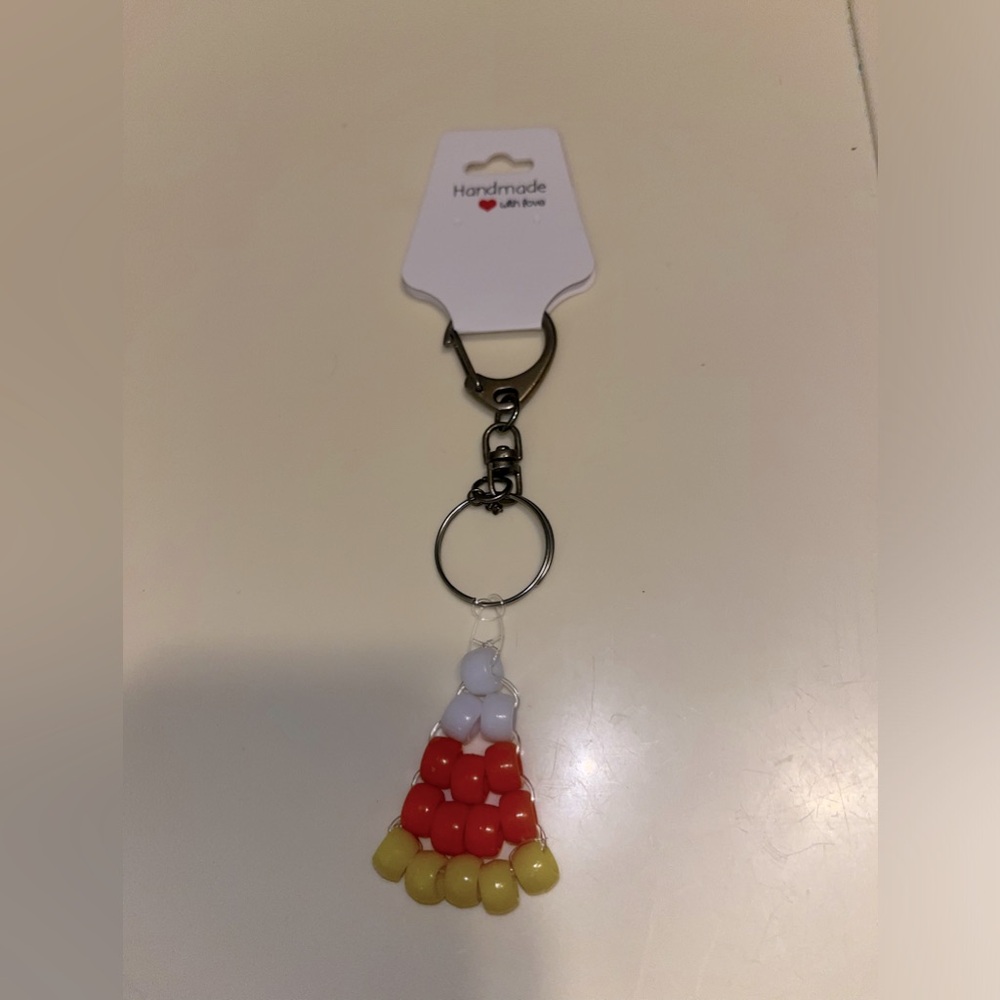 Candy Corn Keychain Handcrafted